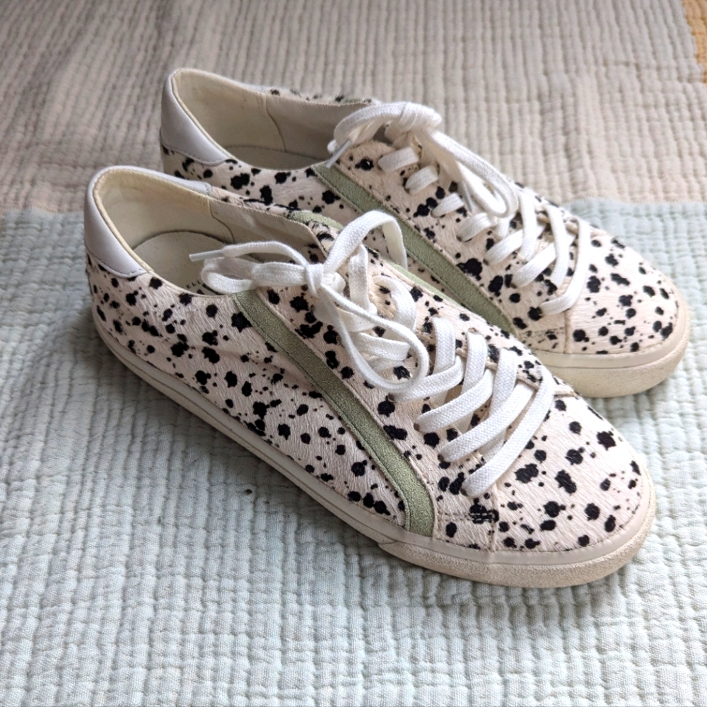 Madewell Sidewalk Low-top Sneakers in  Spatter-painted calf hair, Size 8.5